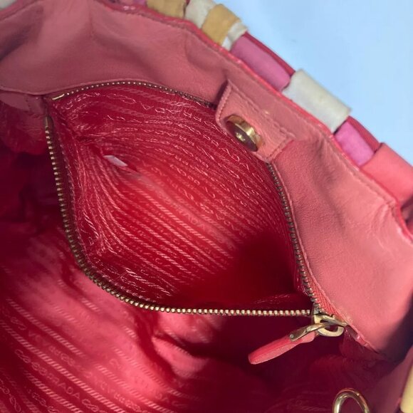 PRADA BN1653 Multicolore Logo braid Shoulder Bag Tote Bag Handbag Shoulder Bag - Picture 8 of 14